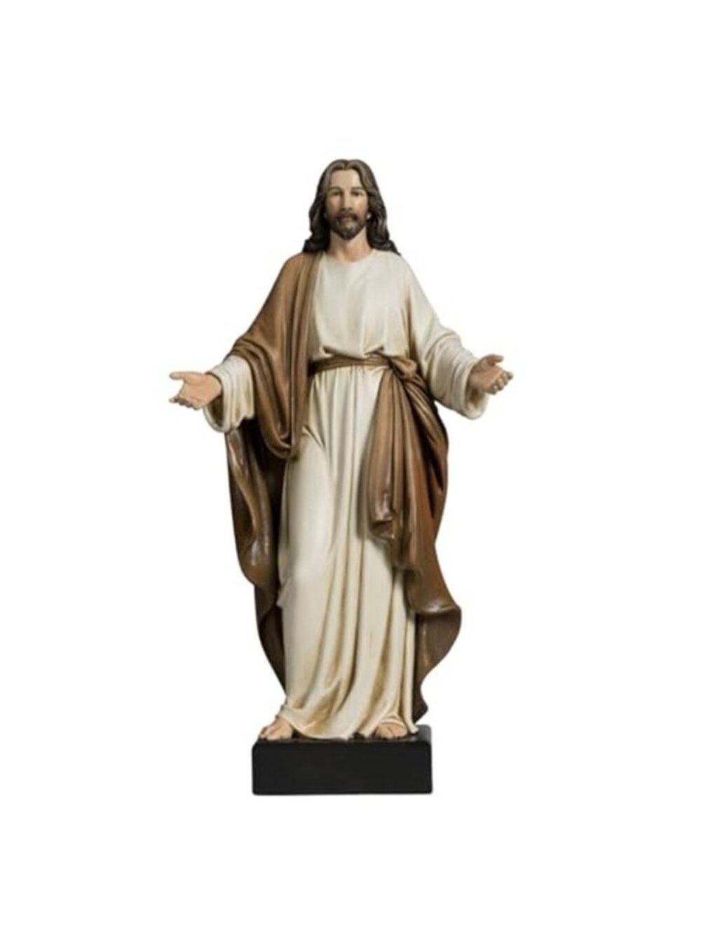 12" Resin Jesus Christ Figure with Open Arms Christian Home Decor